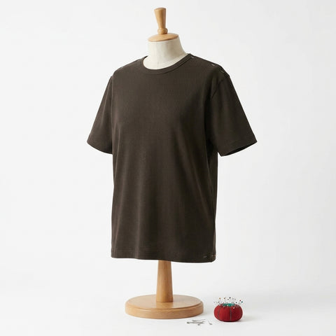 Dark Brown Rib Knit, Cotton