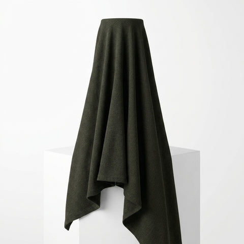 Dark Grey Marl Rib Knit, Cotton-Poly, 210 gsm
