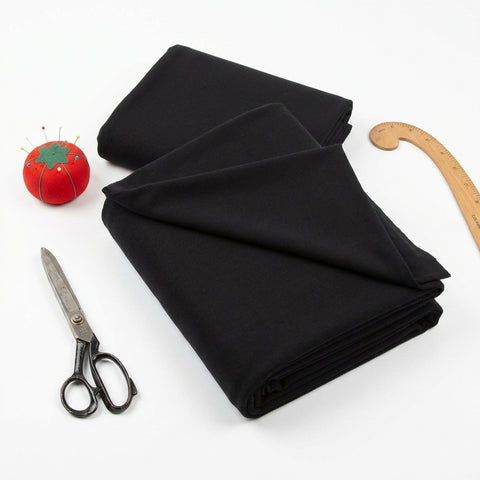 Black Ribbed Rib Knit, Cotton