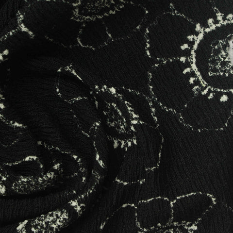 White Floral Warp Knit, Polyester, 185 gsm, 137 cm, ref EF-272865