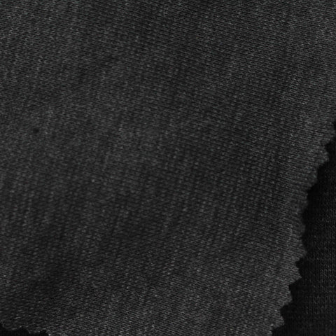 Dark Grey Marl Rib Knit, Cotton-Poly, 215 gsm