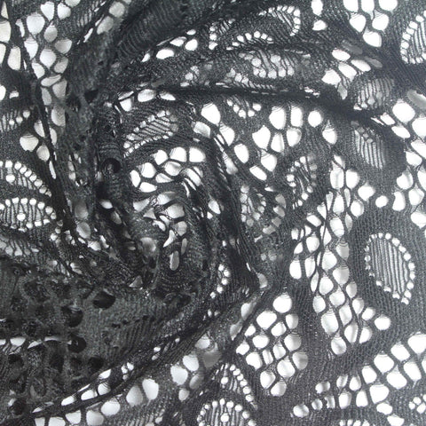 Black Floral Lace, Nylon, 117 gsm