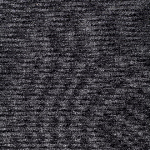 Dark Grey Marl Rib Knit, Poly-Viscose, 200 gsm
