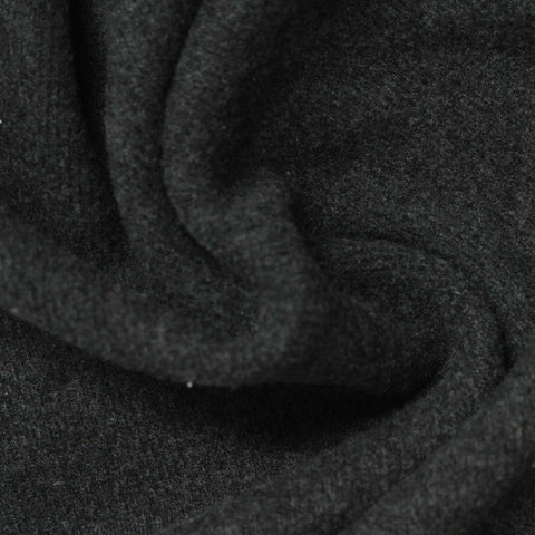 Dark Grey Heather Rib Knit, Polyester, 447 gsm