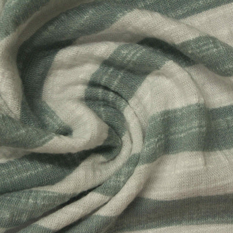 Cream Horizontal-Stripe Crepe, Poly-Viscose