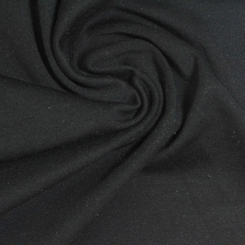 Black Interlock Knit, Cotton