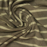 Light Beige Stripes Rib Knit, Viscose — photo 1