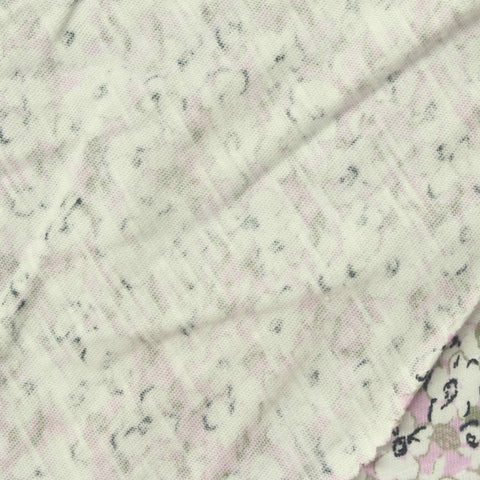White Flowers Jersey Knit, Cotton, 165 gsm, ref EF-263975