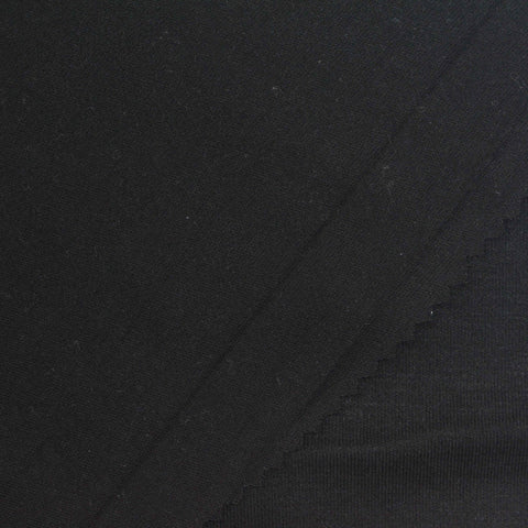 Viscose Polyester Stretch Jersey Knit Fabric, 220 gsm, 170 cm — Black