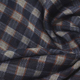 Navy Check Interlock Knit, Polyester — photo 1