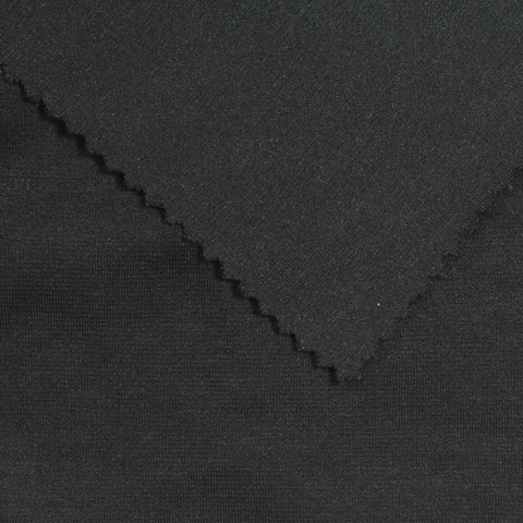 Viscose Nylon Stretch Ponte Knit Fabric, 260 gsm, 160 cm — Black, ref EF-263633