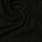 Slub Viscose Polyester Stretch Rib Knit Fabric, 315 gsm, 144 cm — Black — photo 1