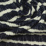 Navy Horizontal-Stripe Crepe, Poly-Viscose — photo 1