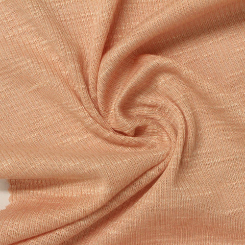 Peach Marl Rib Knit, Polyester