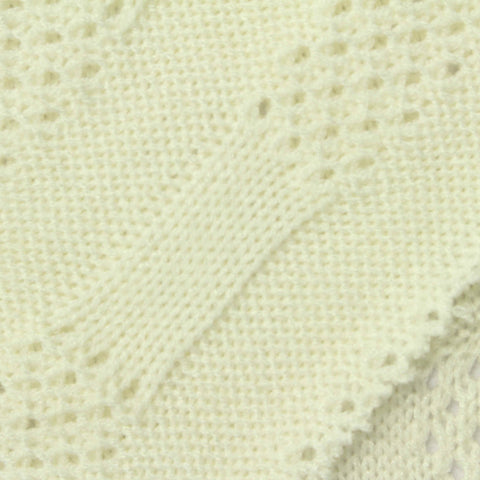 Cream Geometric-Eyelet Pointelle Knit