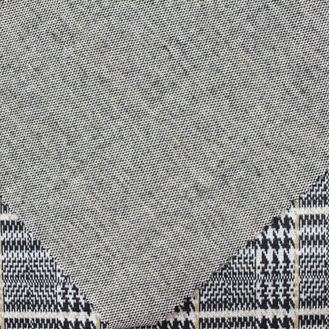 Black Houndstooth Jacquard, Poly-Viscose, 254 gsm