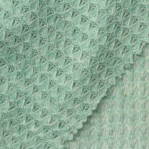 Light Mint Openwork Chunky Knit, Poly-Viscose