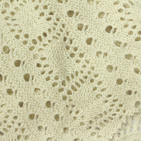 Cream Eyelet Chunky Knit, Poly-Cotton