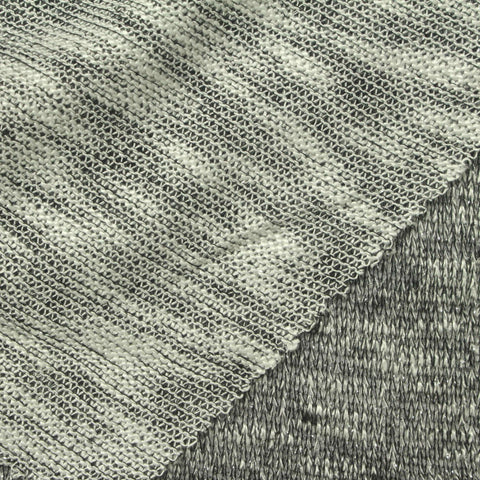 Heathered Grey Marl Chunky Knit, Viscose-Poly, 220 gsm