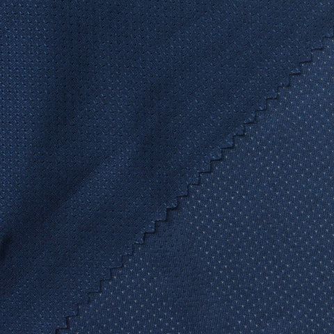 Polyester Stretch Birdseye Knit Fabric, 130 gsm, 153 cm — Navy
