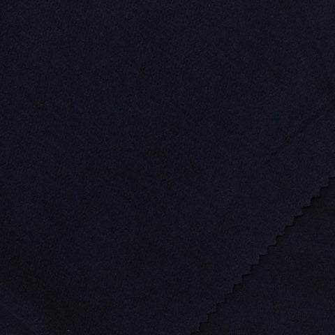 Cotton Modal Blend Stretch Interlock Knit Fabric, 320 gsm, 175 cm — Navy