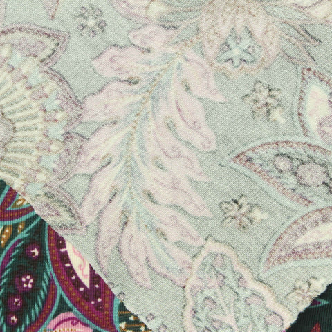Magenta Floral Knit, Tencel Lyocell