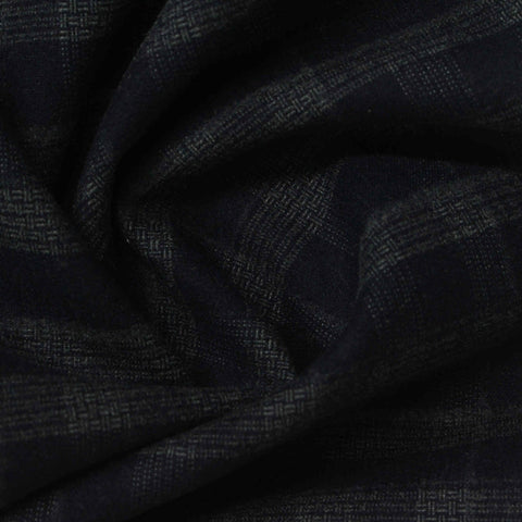 Dark Grey Tone-on-Tone Check Woven, Poly-Viscose
