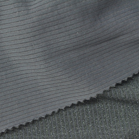 Grey Marl Rib Knit, Metallic-Nylon