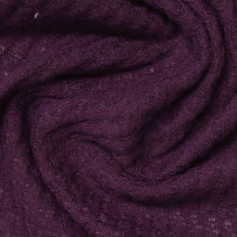 Polyester Stretch Waffle Knit Fabric, 160 gsm, 155 cm — Purple