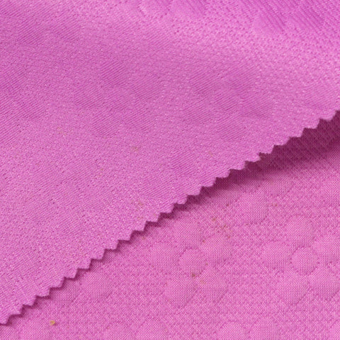Pink Floral Jacquard, Polyester, 300 gsm