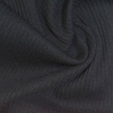 Polyester Cotton Stretch Rib Knit Fabric, 236 gsm, 120 cm — Black — photo 1
