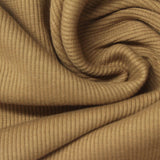 Cotton Polyester Stretch Rib Knit Fabric, 310 gsm — Khaki — photo 1
