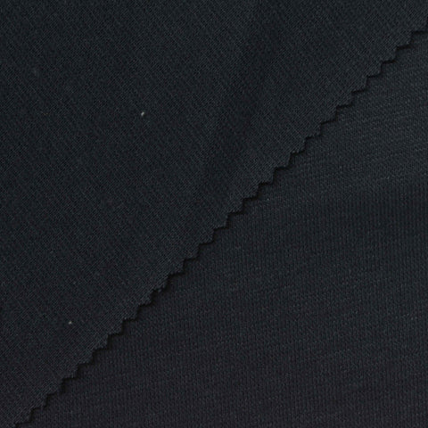 Cotton Polyester Stretch Rib Knit Fabric, 320 gsm, 160 cm — Navy