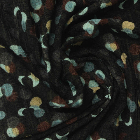 Blue Dots Rib Knit, Polyester, 160 gsm