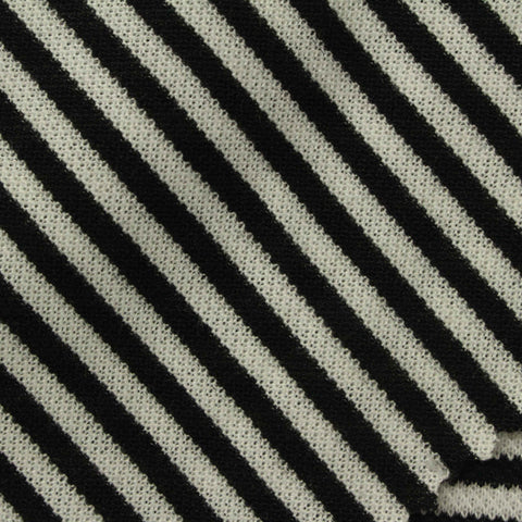 Black Horizontal-Stripe Linen-Look, Polyester
