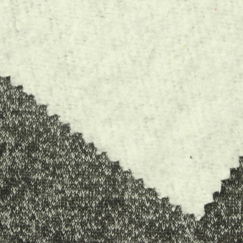 Black Marl French Terry, Cotton-Poly, 260 gsm