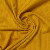 Polyester Viscose Stretch Rib Knit Fabric, 190 gsm — Yellow — photo 1