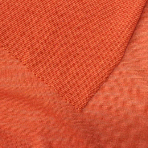 Slub Polyester Viscose Stretch Chunky Knit Fabric, 172 gsm, 165 cm — Orange