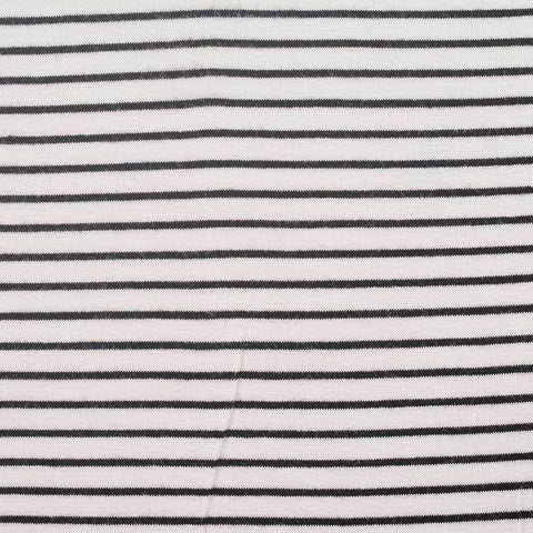 Black Horizontal-Stripe Jersey Knit, Viscose, 150 gsm