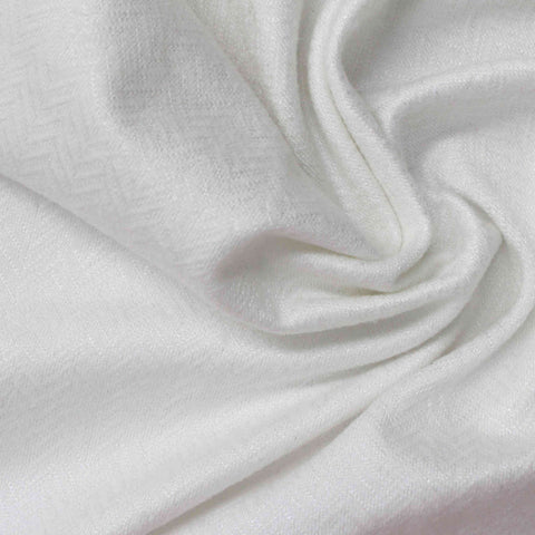 White Herringbone Jersey Knit, Polyester