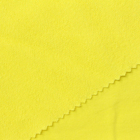 Cotton Stretch French Terry Fabric, 290 gsm, 180 cm — Yellow