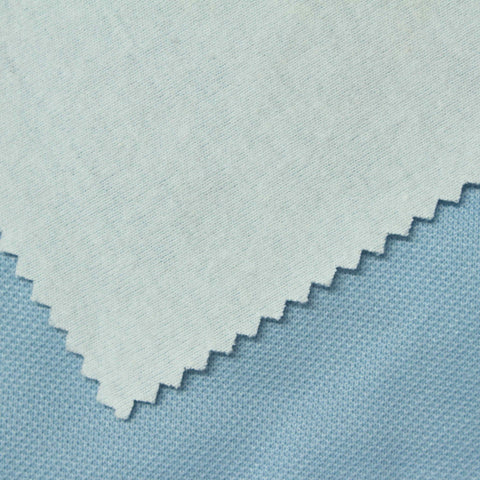Polyester Cotton Interlock Knit Fabric, 270 gsm, 180 cm — Blue