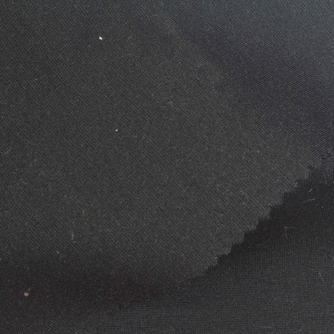 Polyester Viscose Stretch Ponte Knit Fabric, 380 gsm, 160 cm — Black