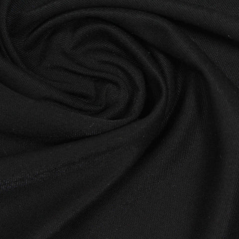 Cotton Viscose Blend Knit Fabric, 165 gsm, 175 cm — Black