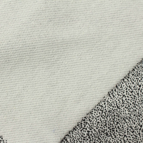 Black Irregular-Dot French Terry, Poly-Cotton