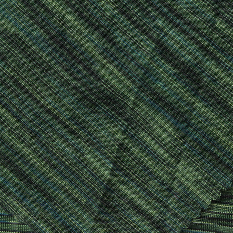 Green Horizontal-Stripe Jersey Knit, Polyester, 180 gsm