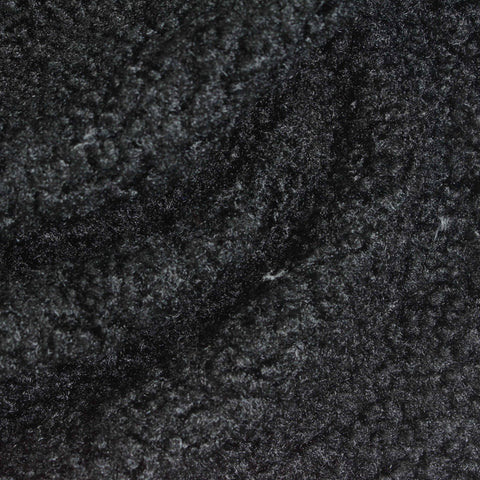 100% Polyester Sherpa Fleece Fabric, 320 gsm, 160 cm — Black