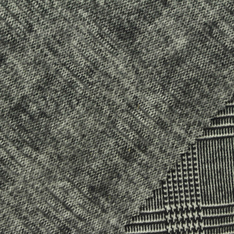 Black Plaid Jacquard, Viscose-Poly, 300 gsm