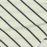 White Horizontal-Stripe Rib Knit, Polyester, 240 gsm — photo 1