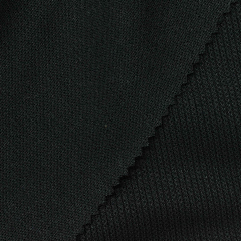 Polyester Stretch Rib Knit Fabric, 280 gsm, 165 cm — Black